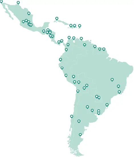Ilustración del mapa de américa latina.